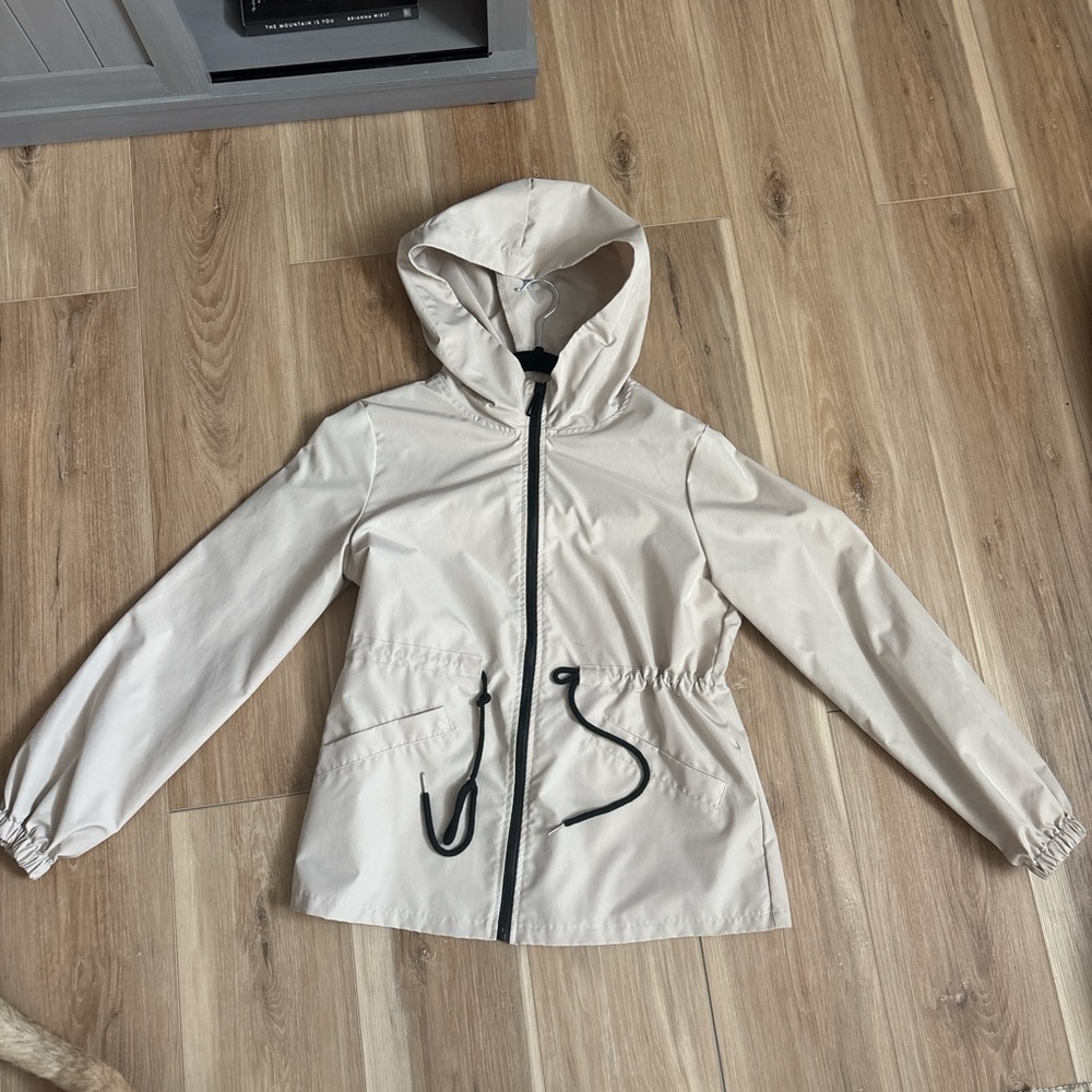 SHEIN Light Tan Utility Jacket with Hood